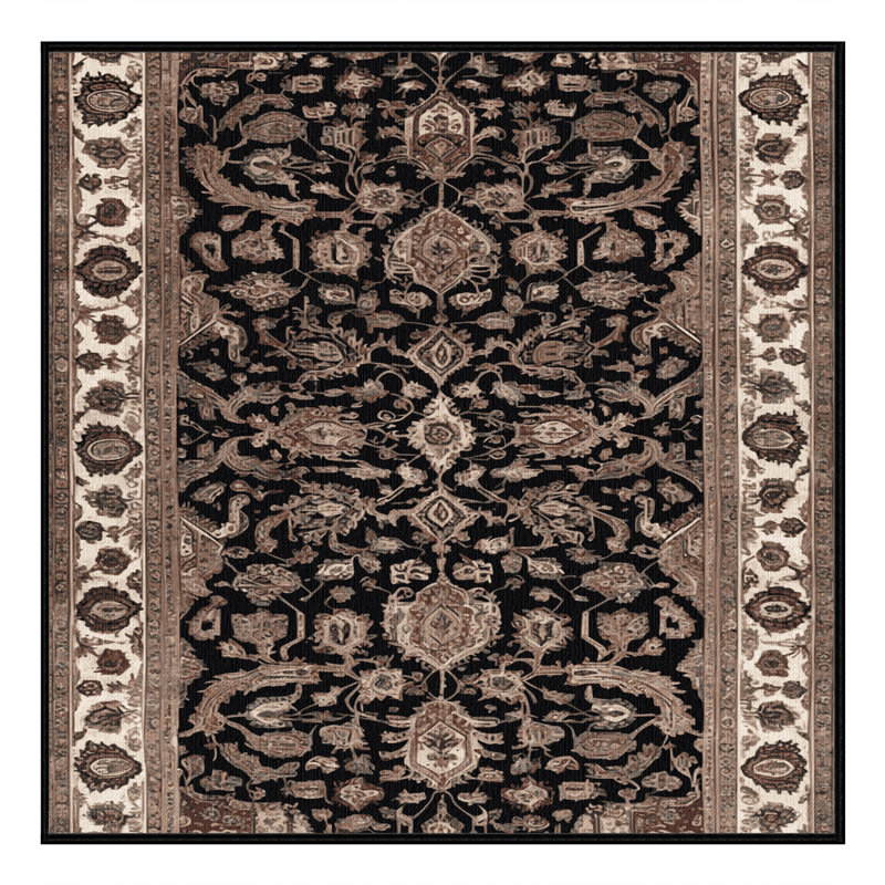 Tapis brun lavable à la machine, Carré 6 pi