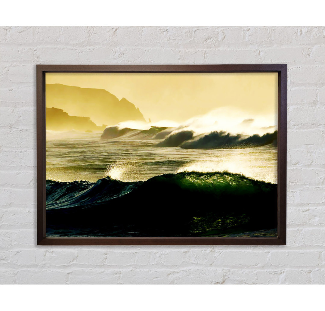 Mountain View Waves - Einzelner Bilderrahmen Kunstdrucke auf Leinwand