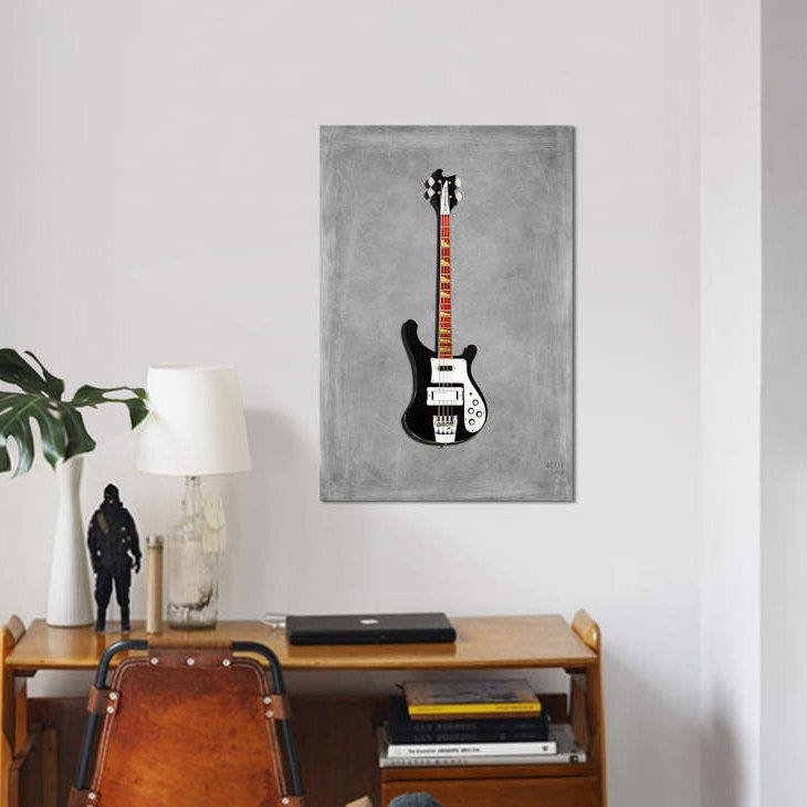 « rickenbacker 4001, 1979 », impression sur toile tendue, H 12 po x l 8 po x P 0,75 po, Toile tendue, Pas de tapis