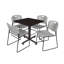 Table de salle de repos carrée Nicklas, 4 chaises empilables Zeng-32668253-32668245