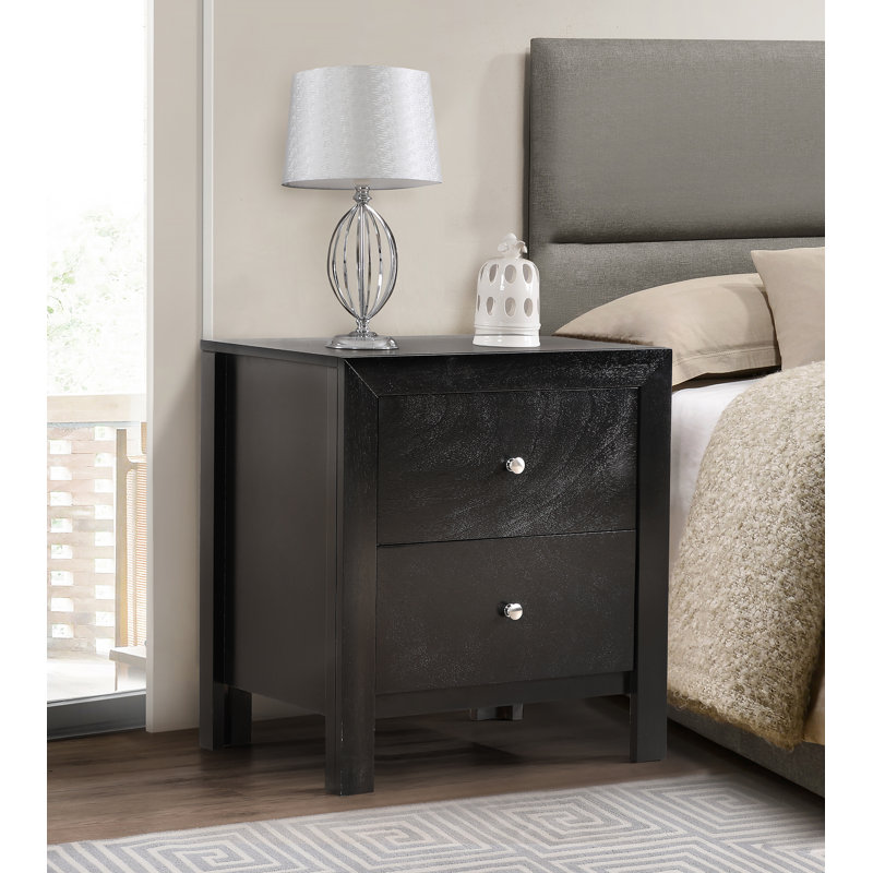 Elegantly Designed Bedside Table In Chic Black