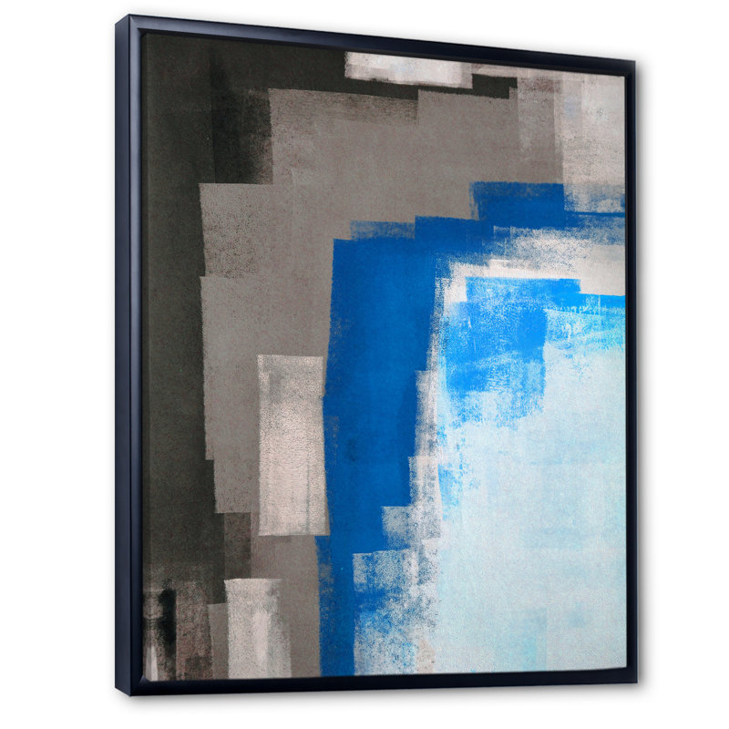 Art moderne gris et bleu II 2FL47723, Noir, H 12 po x l 8 po x P 1 po