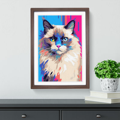 XYZ-FRM-V1223-5383 Ragdoll Cat Pop 1 Piece Single Picture Frame Wall Art