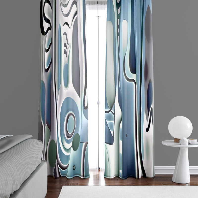 Paire de rideaux semi-transparents en polyester Balliet, L 40 po x L 61 po