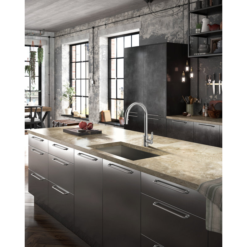 Armstrong Pull-Down Kitchen Faucet With C-Spout, Chrome