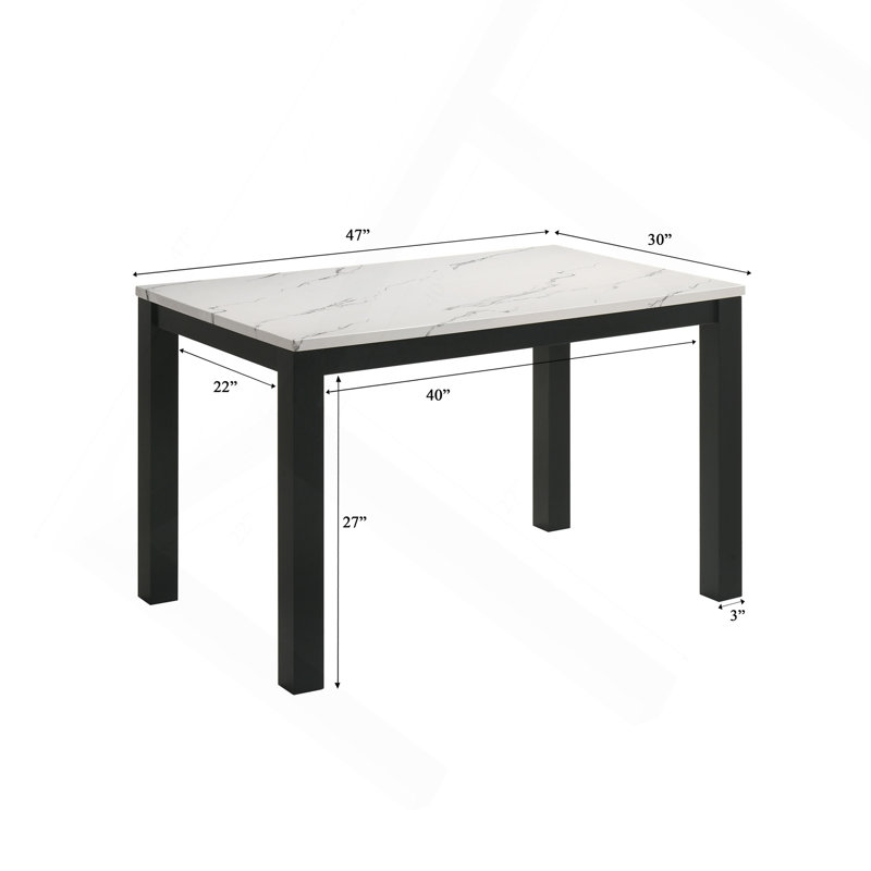 Table de salle à manger rectangulaire blanche