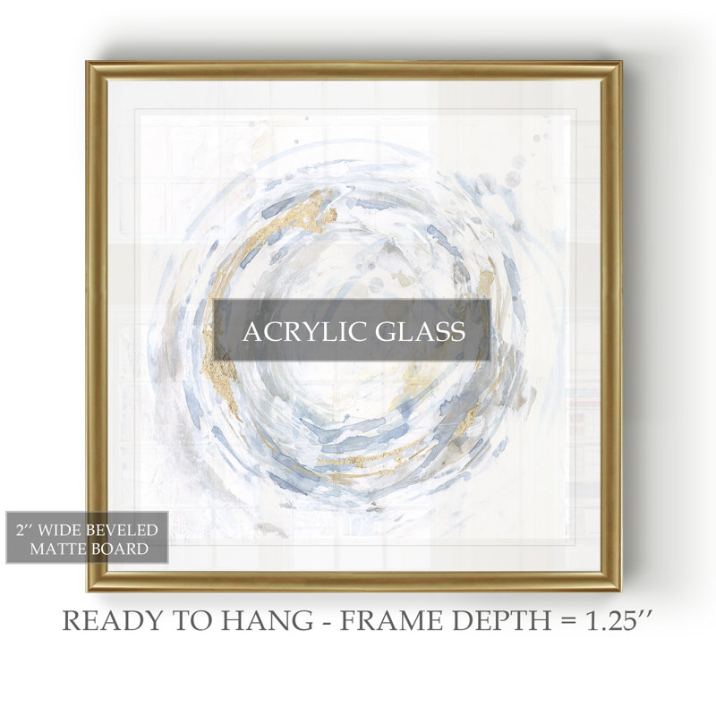 Halcyon Whirl I - Reproduction d'art sur toile tendue, H 34,5 po x l 34,5 po x P 1,5 po, Cadre doré