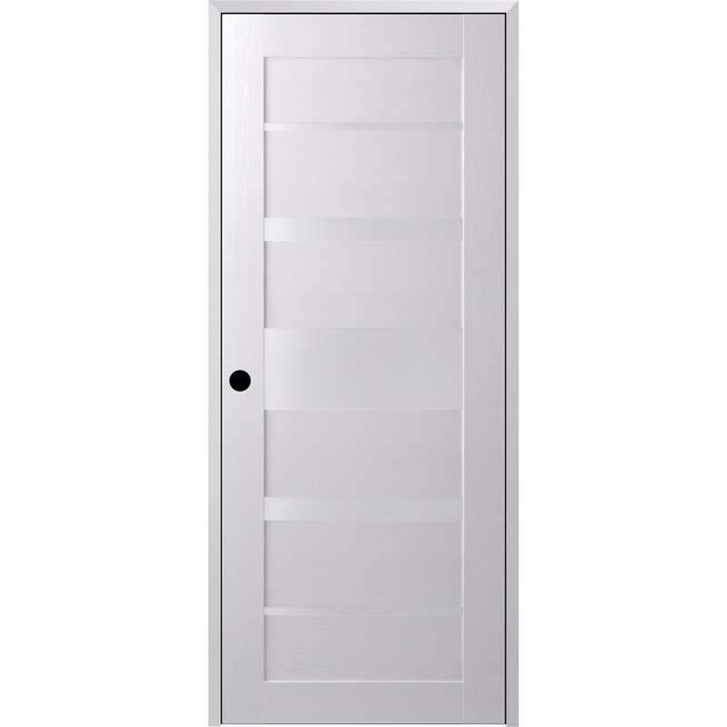 Bianco Noble Frosted Glass and Pine Composite Interior Door