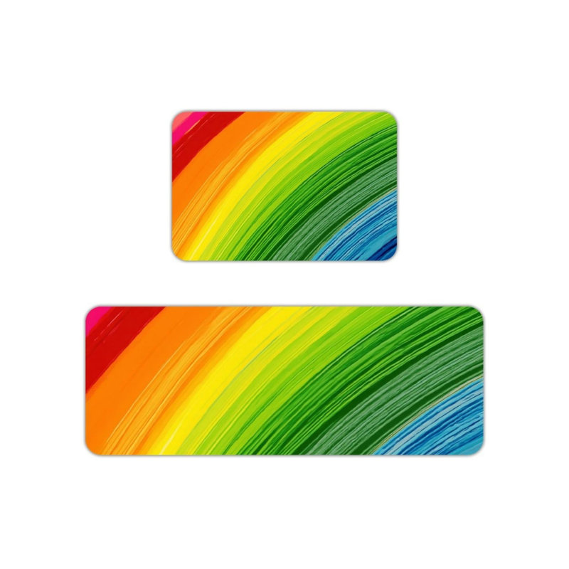 Tapis de cuisine multicolore arc-en-ciel, paquet de 2, pour la cuisine et la salle de lavage