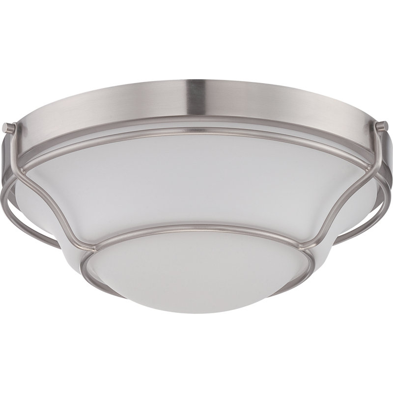 Alizay Glass LED Flush Mount, Polished Nickel