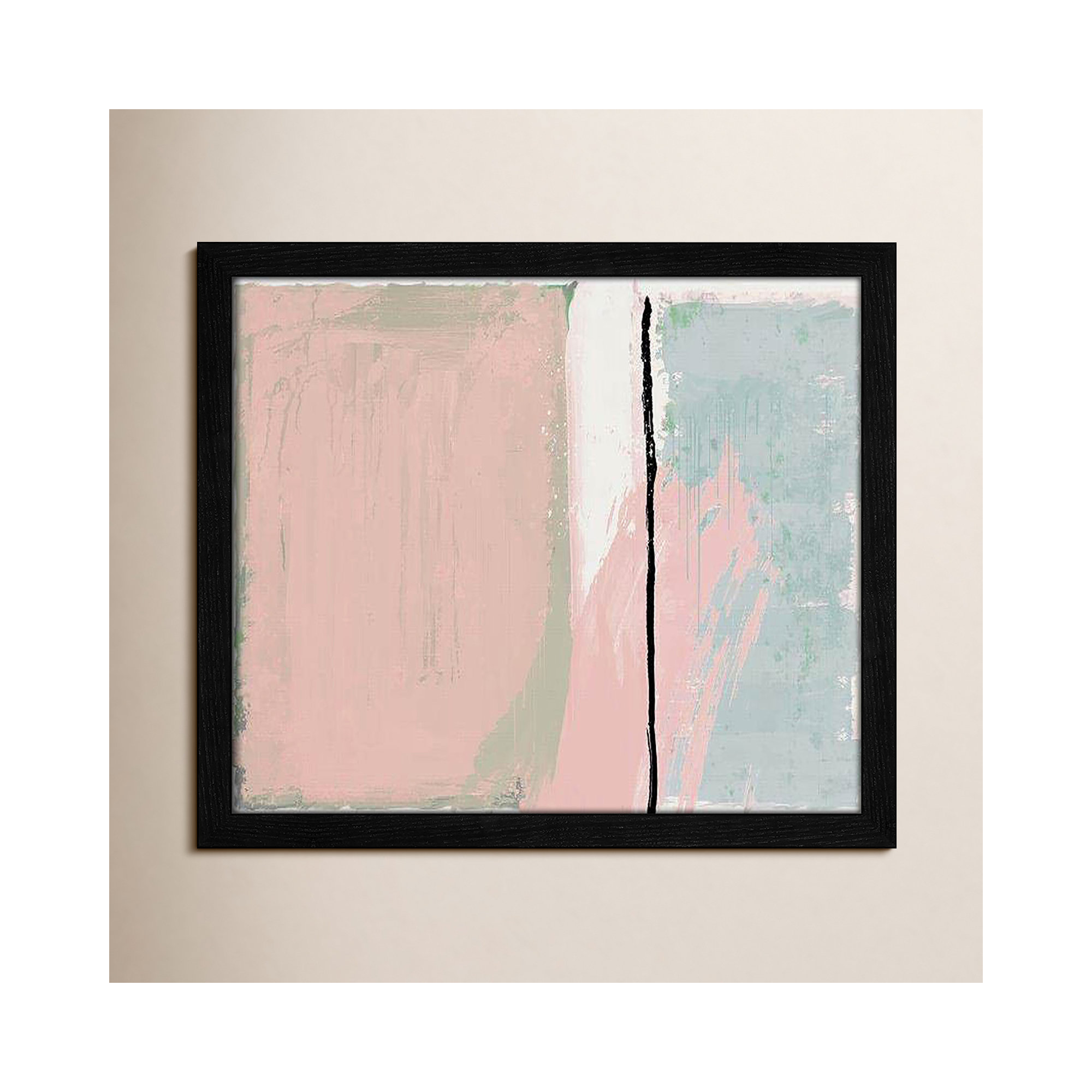 Pastel Opulance by Casa Fine Arts, Black Slim Picture Framed, 13" H x 15" W x 0.75" D, No Mat