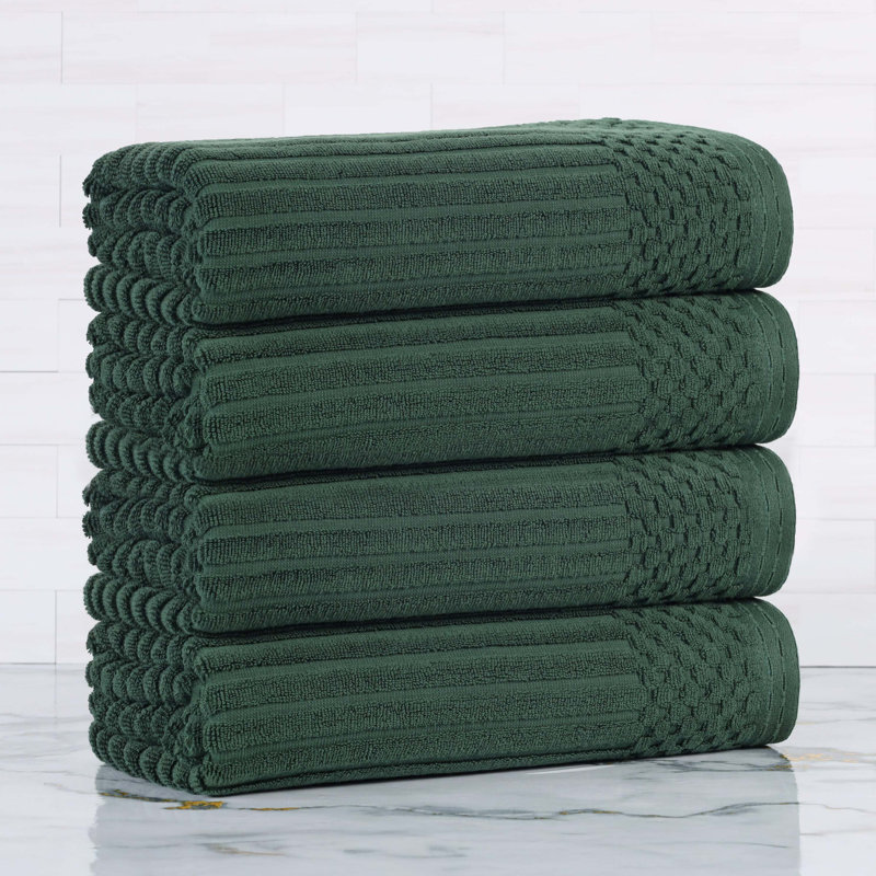 Ensemble de 4 serviettes de bain en coton Soho Spa, Ensemble de 4 serviettes de bain, Vert forêt