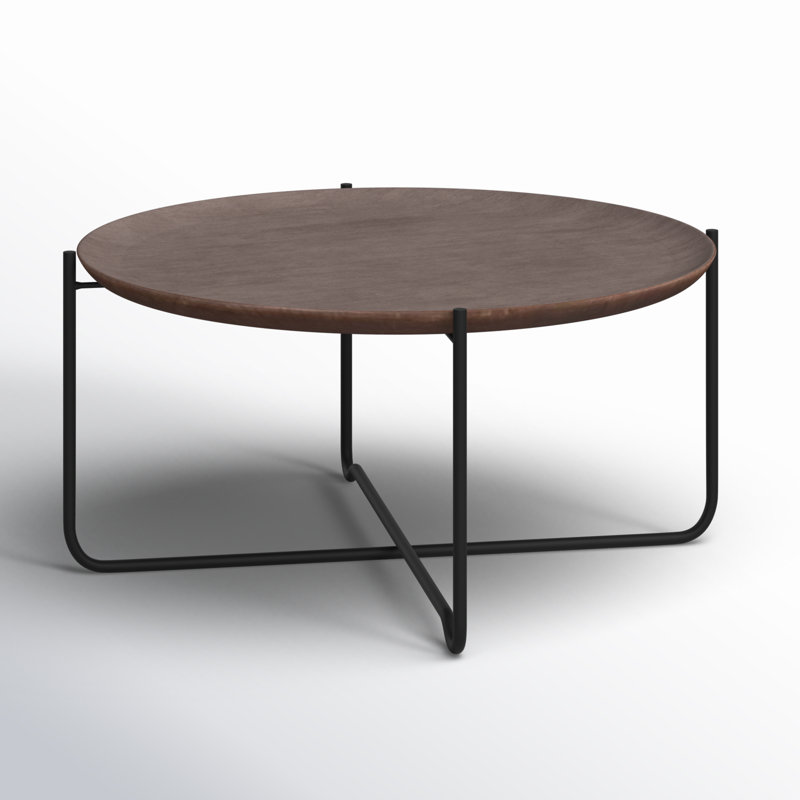 Table basse à pieds croisés en bois massif