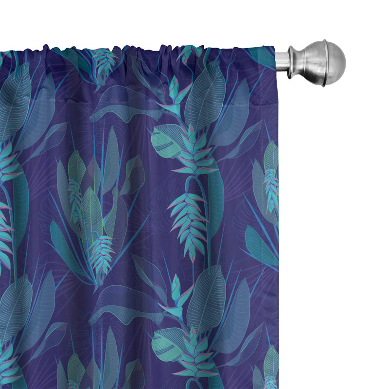 Panneaux de rideaux semi-diaphanes avec passe-tringle Tropical, 28 po x 63 po