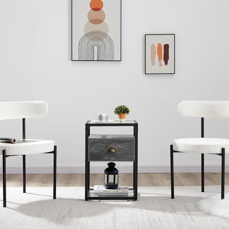 Ensemble de tables de bout Audrinah, Gris anthracite