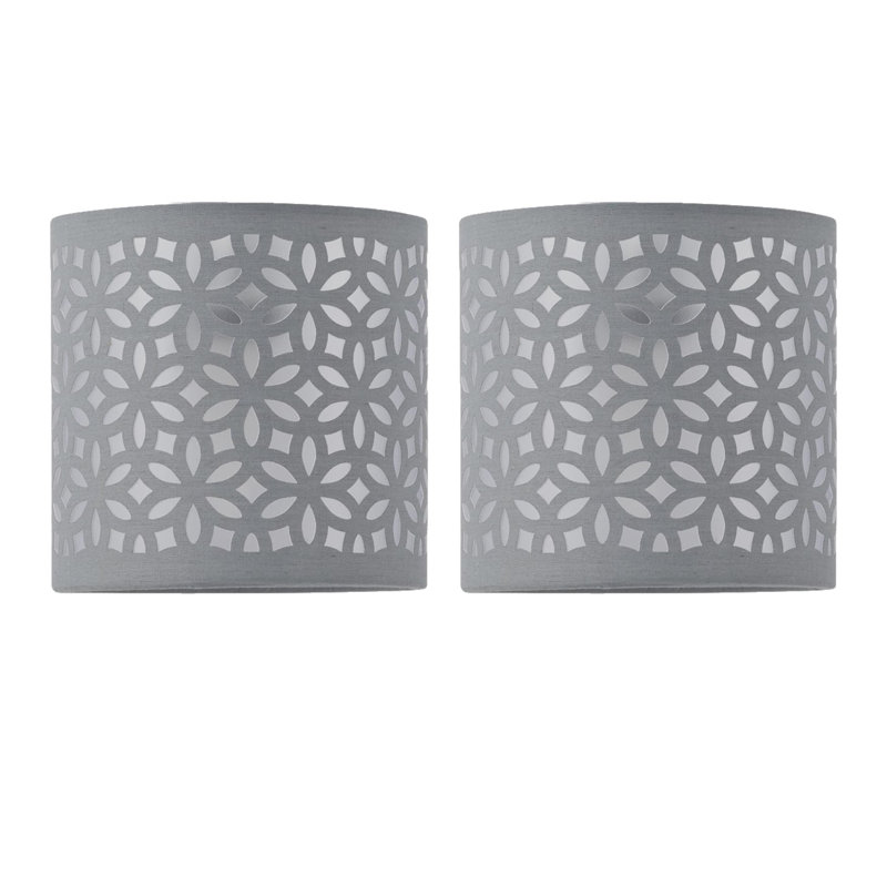 15cm H Cotton Drum Lamp Shade ( Uno ) in Grey