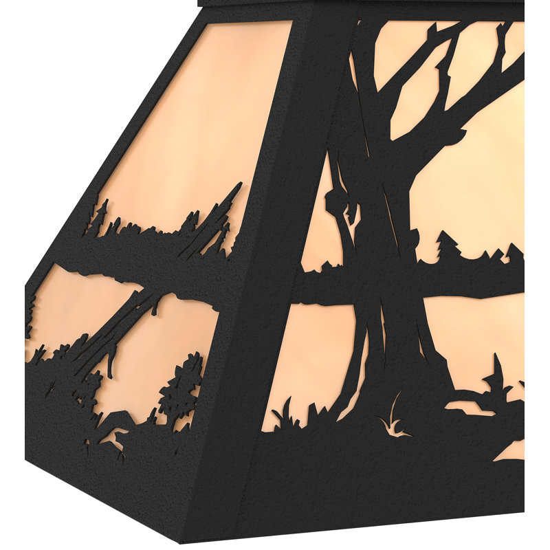 6 - Light Pendant, Beige, Textured Black, Glass