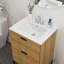Plateau de meuble-lavabo simple blanc rectangulaire 24 po x 18 po avec trous de robinet 4 po et trop-plein (lavabo seulement) (n'inclut que le lavabo de salle de bain)