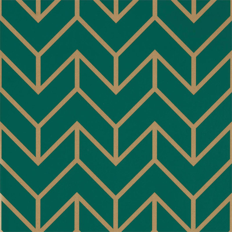 Tessellation Wallpaper, Teal/Gold