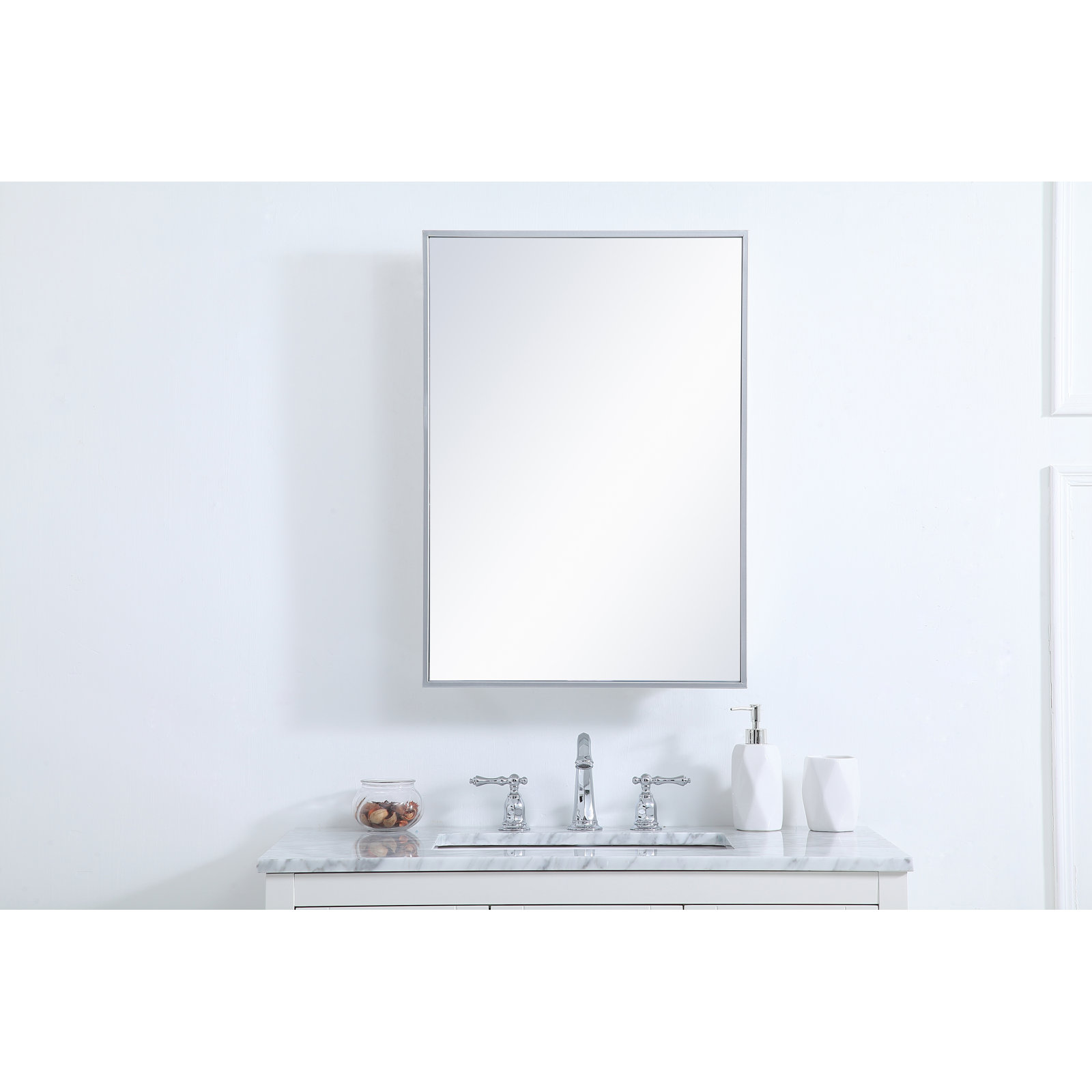 Clapp Surface Medicine Cabinet, Silver, 28" H x 20" W x 5" D