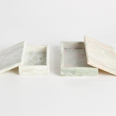 Demetrices MARBLE LIDDED BOXES, SET OF 2