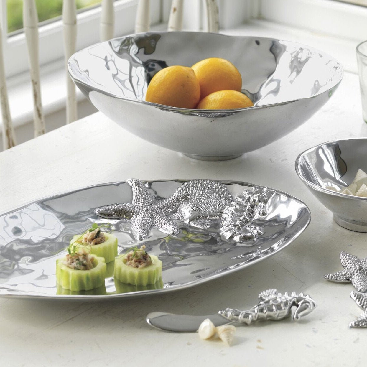 Seaside Oval Aluminum Platter