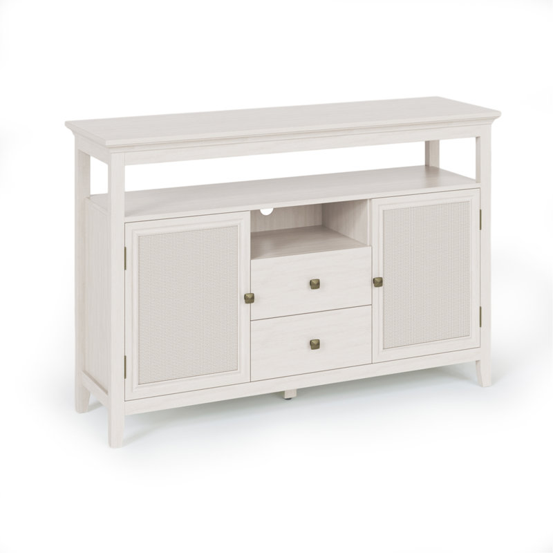 Buffet en rotin, armoire de rangement Boho Farmhouse avec tablettes réglables, armoire d'appoint pour la cuisine