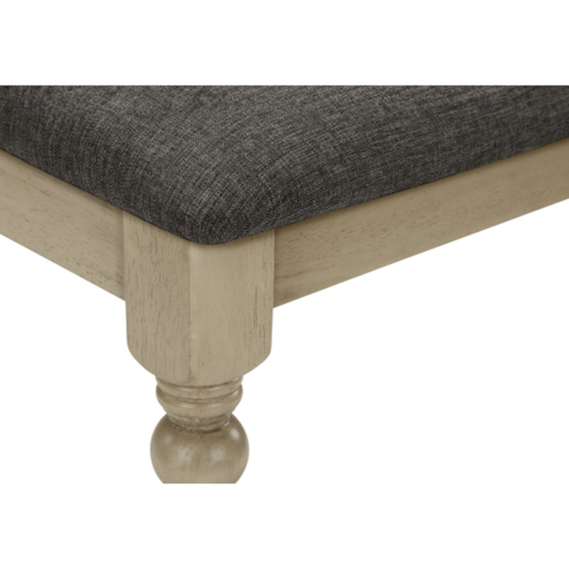 Chaises de salle à manger rembourrées de 39 po de hauteur (ensemble de 2) - Gris antique et tissu gris avec pieds en bois pour la salle à manger et la cuisine