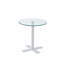 Table de salle à manger en verre trempé - Structure en métal mince, conception peu encombrante pour la maison et le bureau-1265223586