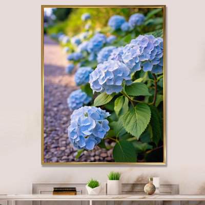 Fleurs bleues d'hortensia - art mural floral
