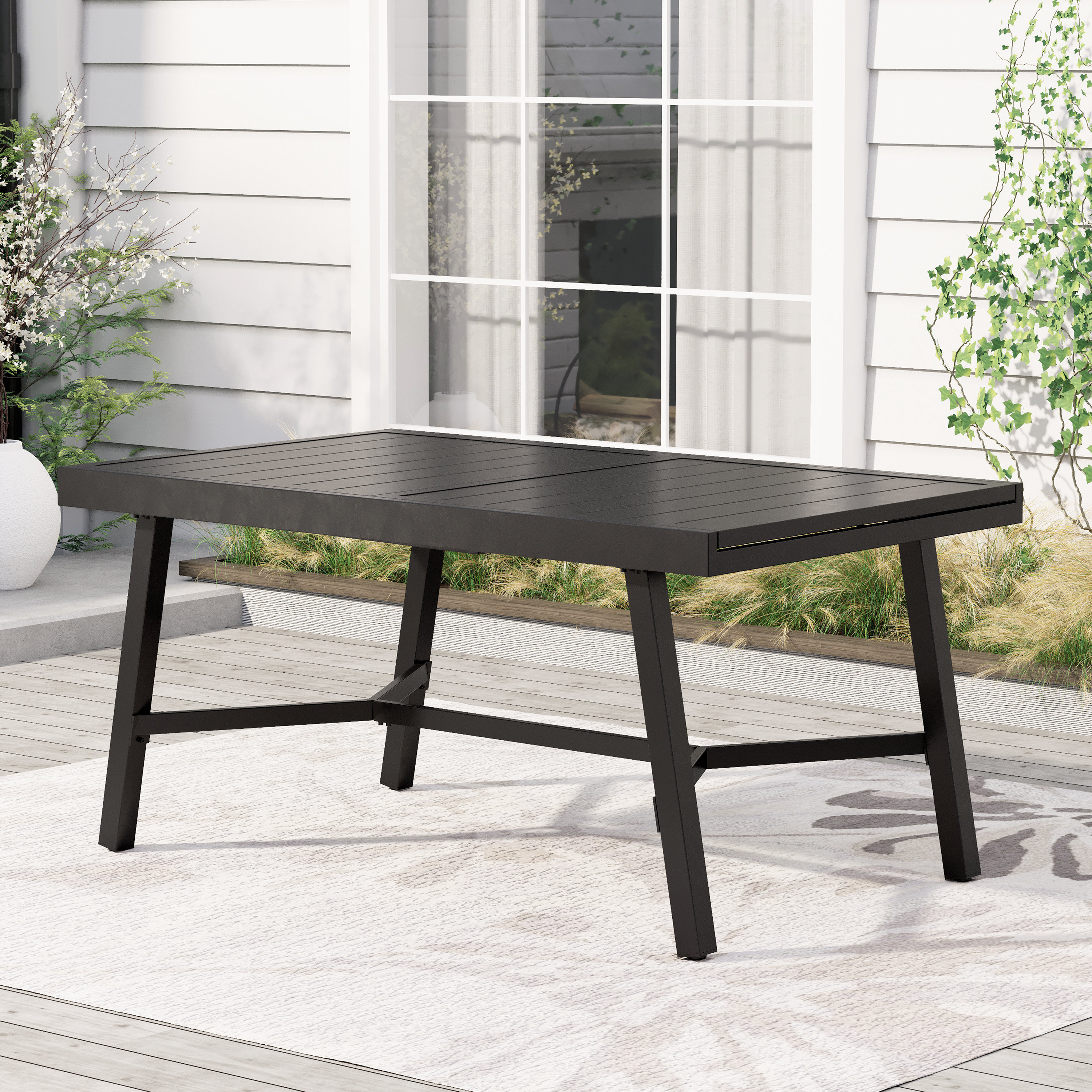 Lark Manor Alyah Extendable Steel Dining Table & Reviews Wayfair Canada