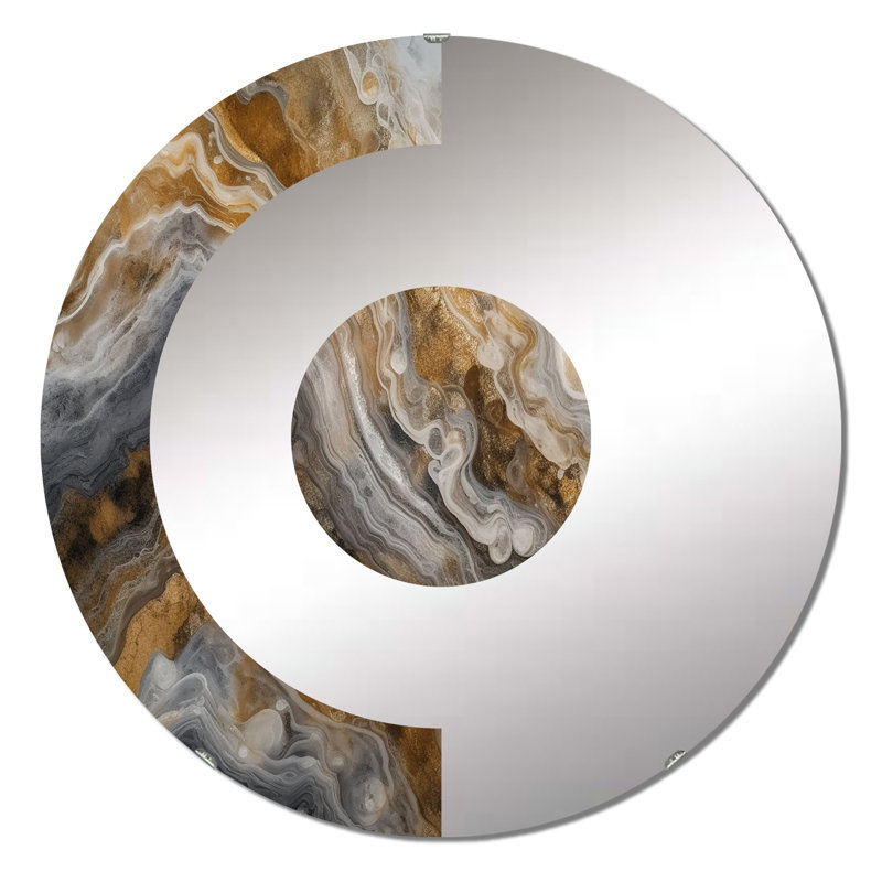 Elba - Miroir mural demi-cercle, 23,6 po x 23,6 po
