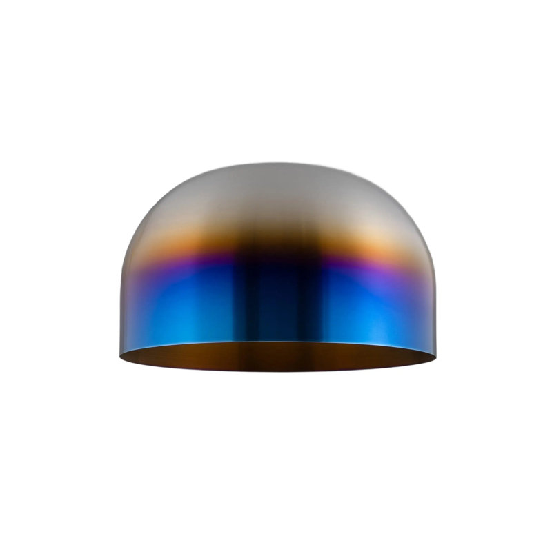 Metal Dome Pendant Shade, 8.07" H x 13.39" W x 13.39" D, Burnt Steel