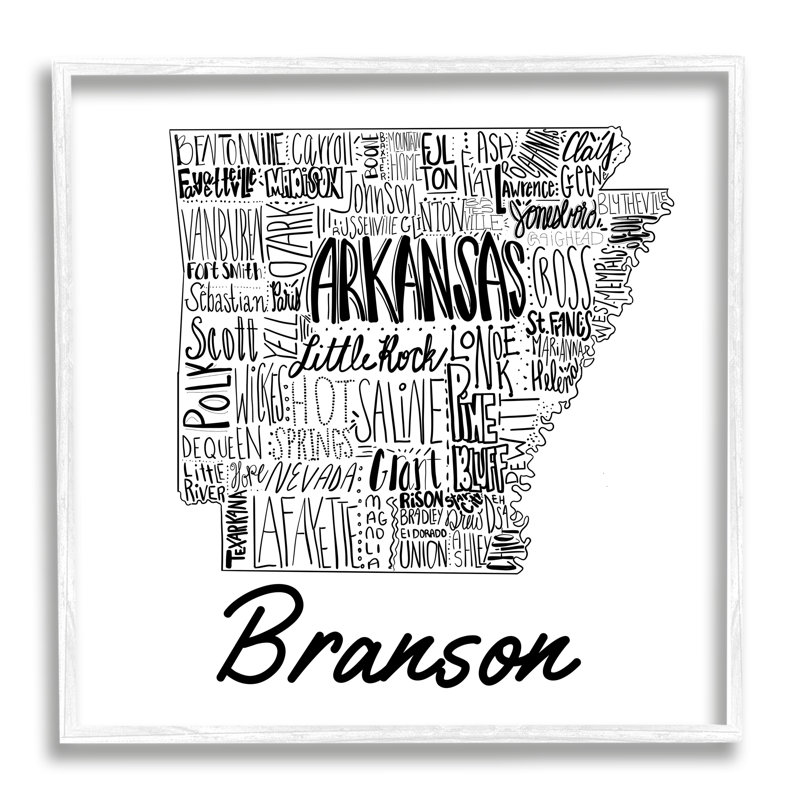 Art mural personnalisé de l'Arkansas State cmw-042, H 17 po x l 17 po, Toile tendue, Oui