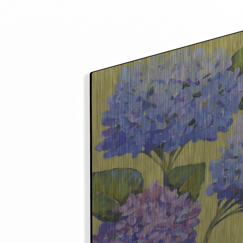 «Spring Hydrangeas II» par Tim O'Toole, art mural en métal, H 12 po x l 12 po