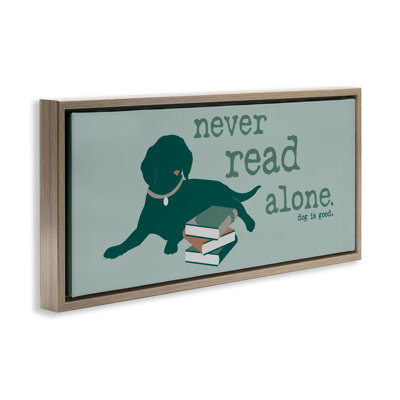 «Never Read Alone Dog Floater», art mural sur toile par Dog Is Good