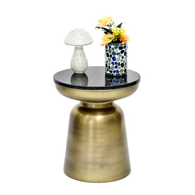Modern Luxe Side Table With Granite Top