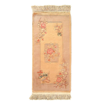 Beige Fine Hand Knotted Chinese Peking 2'x 4'