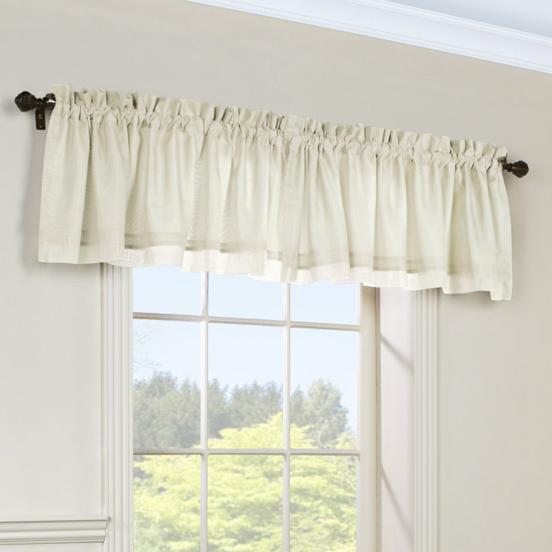 Villareal Tailored 54''W Curtain Valance, Ivory