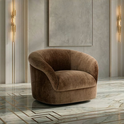 Sheth - Chaise d'appoint moderne en tissu brun