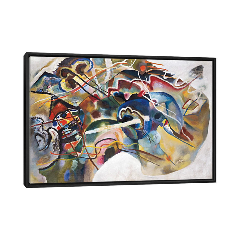«Peinture avec bordure blanche» par Wassily Kandinsky, impression sur toile, H 18 po x l 26 po x P 1,5 po, Pas de tapis