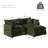 Comfy L Shaped Modular Coush Loveseat Sofa With 1 Ottoman-676241532