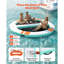 Quai flottant gonflable, plateforme de quai gonflable ronde 10 x 8 pi, tapis gonflable antidérapant avec sac de transport portable et échelle détachable, plate-forme flottante pour la piscine