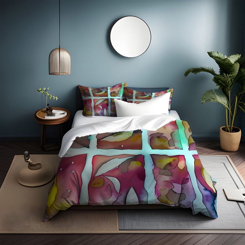 Polyester Abstract Duvet Cover, King Duvet Cover + 2 King Shams