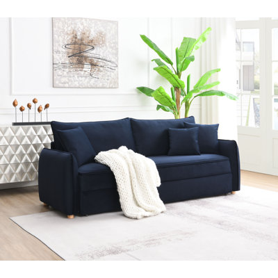 Canapé-lit modulaire en velours avec 3 coussins décoratifs