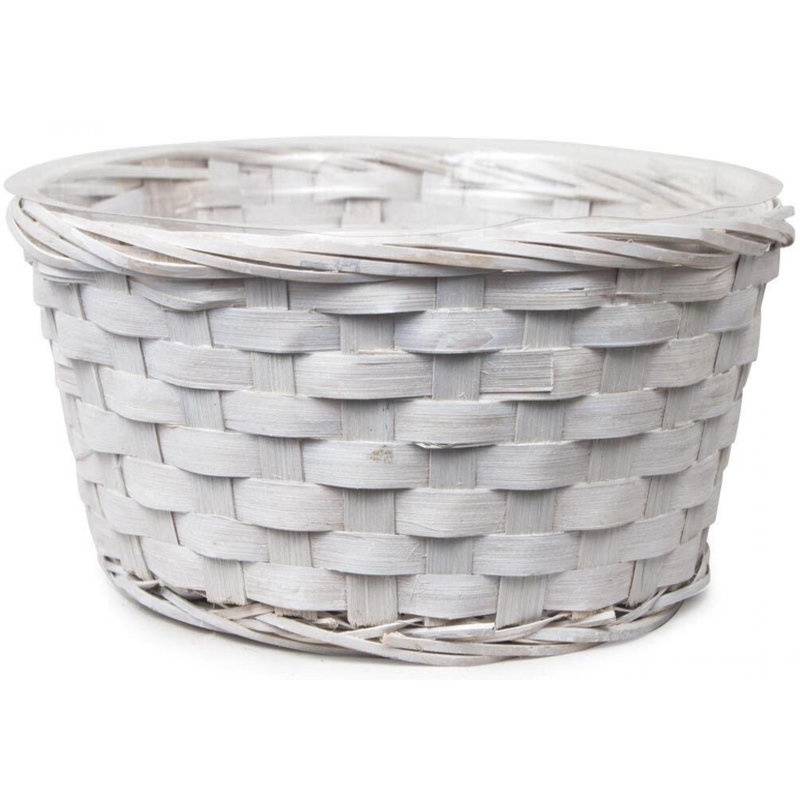 Panier en osier, Blanc, H 4 po x l 10 po x P 10 po