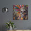 «Colorful Skull With Feathers» par Rey Klimt, art mural en métal-1343679599