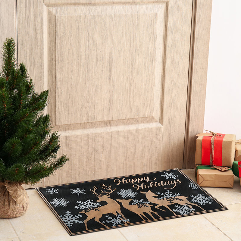 Rubber Mat (Happy Holidays - Reindeer)