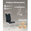 Ensemble de table de salle à manger 38,9 po pour 4 personnes, ensemble de table de cuisine moderne en verre transparent avec 4 chaises rembourrées-123820878-123820881-123820882