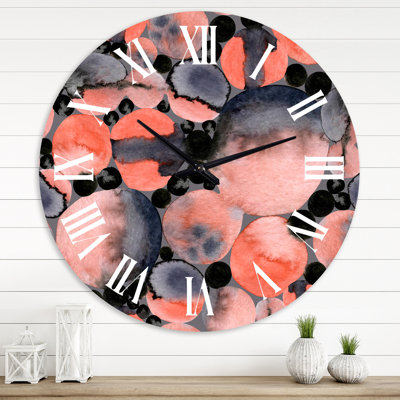 Abstrait géométrique à pois - horloge murale moderne